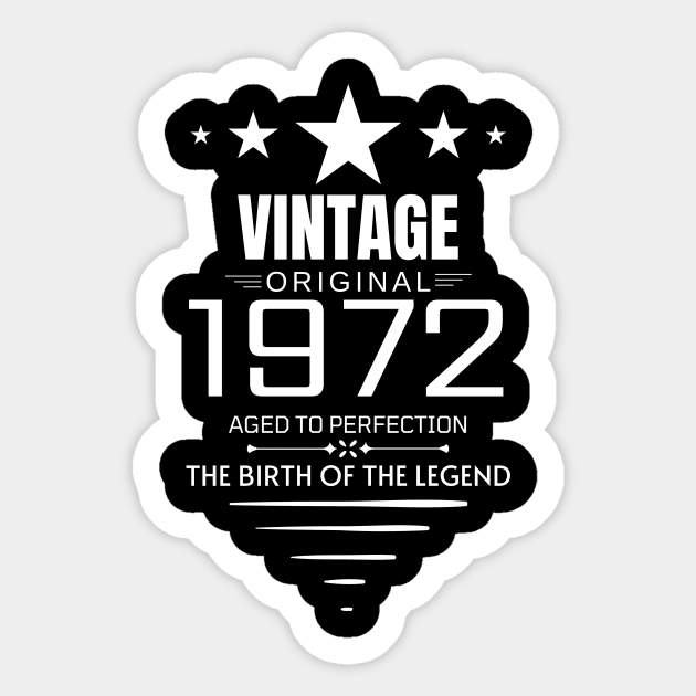 Vintage 1972 - Birthday Gift Sticker by Fluen